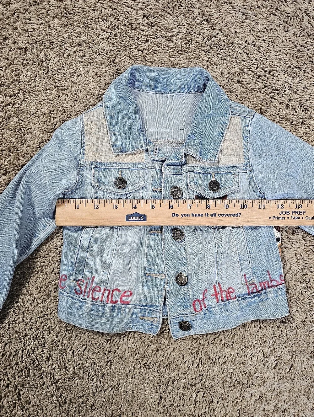 Custom Silence Of The Lambs Kids Denim Jacket Size 3T-4T Butterflies Desgin